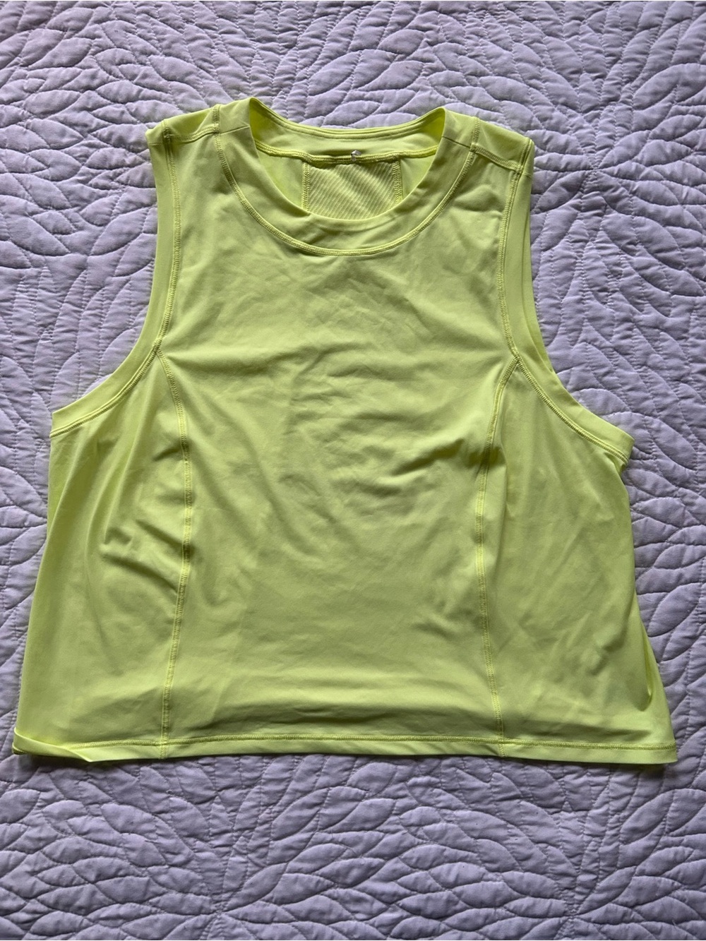 Lululemon Sleeveless Athletic Tank Top Neon Yellow Size M Excellent Condition